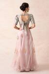 Shop Thetaa Pink Chanderi , Organza, Cotton Floral Hand Painted Lehenga Set at Aza Fashions Shop_Thetaa_Pink Chanderi , Organza, Cotton Floral Hand Painted Lehenga Set _at_Aza_Fashions