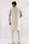 Shop_Smriti by Anju Agarwal_Ivory Sherwani Bam Silk Embroidered Vine Leaf Set _at_Aza_Fashions
