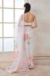 Shop_Lashkaraa_White Organza Ombre Floral Printed Saree Set_at_Aza_Fashions