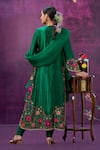 Shop_Label Niti Bothra_Green Kora Silk Applique Mughal Round Kurta Pant Set _at_Aza_Fashions