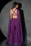 Shop_Itrh_Purple Italian Crepe And Silk Emma Bralette & Kalidar Sharara Set  _at_Aza_Fashions