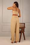 Shop_Style Junkiie_Beige Linen Plain Straight Trousers  _at_Aza_Fashions