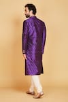 Shop_Amrin khan_Purple Raw Silk Hand Work Sequin Embellished Sherwani Set  _at_Aza_Fashions