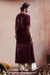 Shop_Weaver Story_Purple Velvet, Linen, Cotton Zari, Embroidery Angrakha Kurta And Farshi Pant Set _at_Aza_Fashions