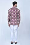 Shop_Arihant Rai Sinha_Purple Kurta Cotton Printed Elephant And Checkered Patola Set _at_Aza_Fashions