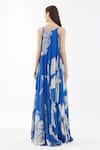 Shop_KoAi_Blue Chiffon Hibiscus Round Pattern Maxi Dress _at_Aza_Fashions