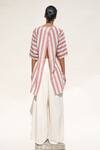 Shop_Urvashi Kaur_Off White Handloom Cotton Aaron Wide Legged Pant_at_Aza_Fashions
