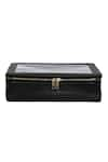 Shop_Fuchsia_Black Plain Vegan Leather Vanity Box - Set Of 2 _at_Aza_Fashions