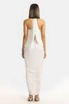 Shop_431-88 by Shweta Kapur_White Satin Samara Pencil Fit Skirt_at_Aza_Fashions