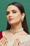Shop Our Purple Studio White Pearls, Diamonds, Stones Kundan Studded Choker Set at Aza Fashions Shop_Our Purple Studio_White Pearls, Diamonds, Stones Kundan Studded Choker Set _at_Aza_Fashions
