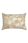 Shop_Khaabka_Off White Chanderi Silk Embroidery Floral Cushion Cover - Set 2_at_Aza_Fashions