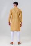 Shop_Amrit Dawani_Yellow Cotton, Silk Embroidery Lakhnavi Kurta With Pant _at_Aza_Fashions
