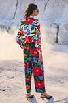 Shop Dash And Dot Multi Color 100% Tencel Flower Bow Tie-up Retro Floral Print Top With Pant at Aza Fashions Shop_Dash And Dot_Multi Color 100% Tencel Flower Bow Tie-up Retro Floral Print Top With Pant_at_Aza_Fashions