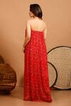 Shop_Garo_Red Chiffon Geometric Asymmetric Printed Gown_at_Aza_Fashions