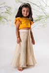 Shop_Lil Angels_Beige Roman Silk Embroidered Sequins Top And Palazzo Set_at_Aza_Fashions