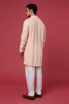 Shop_Spring Break_Pink Polyester Cotton Lucknowi Embroidered Kurta Set_at_Aza_Fashions