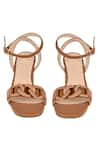 Shop_Vanilla Moon_Brown Plain Daniela Linked Strap Leather Heels _at_Aza_Fashions