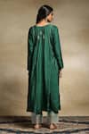Shop_Weaver Story_Green Handwoven Pure Chanderi Zari Round Embroidered Kurta And Pant Set _at_Aza_Fashions