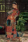 Shop_Pooja-Keyur_Multi Color Kurta  Cotton Silk Embroidered Aari Round And Palazzo Set _at_Aza_Fashions