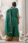 Shop_Sheela Suthar_Green Tissue Embroidery Zardozi Keyhole Placement Kurta Set _at_Aza_Fashions