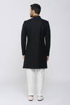 Shop_Arihant Rai Sinha_Black Velvet, Polyester Embroidery Sherwani Set _at_Aza_Fashions