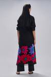 Shop_Taika By Poonam Bhagat_Black Chanderi Embroidered Floral Round A-line Tunic Set _at_Aza_Fashions