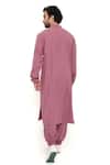 PS Men by Payal Singhal_Pink Linen Plain Bomber Kurta And Joggers Set _Online_at_Aza_Fashions