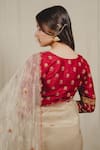 Shop_SHINOR_Off White Embroidered Taj Mahal Patterned Pallu Saree With Blouse_at_Aza_Fashions