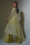 Shop_Ritika Mirchandani_Green Net Embroidered Long Jacket And Sharara Set_at_Aza_Fashions