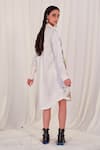 Shop_AK-OK_White Silk Printed Floral Spread Collar Placement Shirt Dress  _at_Aza_Fashions