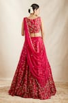 Shop_Astha Narang_Pink Lehenga Raw Silk Embroidered Nakshi Scoop Floral Bridal Set  _at_Aza_Fashions