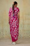 Shop_Style Junkiie_Pink Georgette High Low Draped Skirt _at_Aza_Fashions