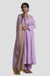 Shop_Brij_Purple Chanderi Silk Embroidered Kanchi Pintucked Kalidar Kurta Pant Set _at_Aza_Fashions