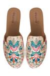 Shop Kkarma Accessories Multi Color Embroidery Ananya Floral Platform Wedges at Aza Fashions Shop_Kkarma Accessories_Multi Color Embroidery Ananya Floral Platform Wedges _at_Aza_Fashions