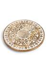 Shop_Amoliconcepts_Brown Mango Wood Lazy Susan Platter_at_Aza_Fashions