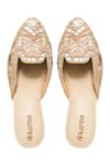 Shop_Kkarma_Pink Embroidered Mia Mule Block Heels _at_Aza_Fashions