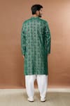 Shop_Aham-Vayam_Green Cotton Embroidered Mughal Kurta And Patiala Set_at_Aza_Fashions