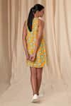 Shop_Masaba_Yellow Bemberg Linen Printed Crazy Daizy Halter Neck Dress _at_Aza_Fashions