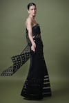 Shop_Shriya Khanna_Black Embroidered Beads And Pre-stitched Saree  _at_Aza_Fashions