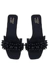 Shop_Adorn My Wish_Black Embellished Pearl And Fringe Flats _at_Aza_Fashions