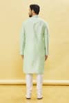 Shop_Arihant Rai Sinha_Green Silk Embroidery Swirl Pattern Kurta Churidar Set _at_Aza_Fashions