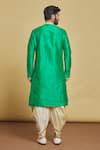 Shop_Arihant Rai Sinha_Green Silk Embroidery Thread Placement Kurta And Dhoti Pant Set _at_Aza_Fashions