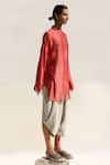 Shop_Urvashi Kaur_Off White Cotton Khes Plain Denote Dhoti Pant  _at_Aza_Fashions