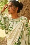 Shop_17:17 by Simmi Saboo_Off White Muslin Silk Printed And Hand Embroidered Zara Saree With Blouse _at_Aza_Fashions