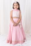 Buy_Chotibuti_Pink Cotton Pearls, Sequins, Tassels Embroidered Border Lehenga Set _at_Aza_Fashions