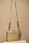 Shop_Tarun Tahiliani_Beige Metallic Thread, Beads Brocade Floral Pattern Bag_at_Aza_Fashions