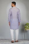 Shop_Eleven Brothers_Purple Kurta Softy Silk Print Flower Motif And Pant Set _at_Aza_Fashions