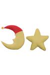 Shop_My Gift Booth_Yellow Cotton Star And Moon Cushions - Set Of 2_at_Aza_Fashions