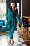 Garima Bindal_Green Pure Modal Satin Solid Collared Neck Shirt Button-down Pant Set _Online_at_Aza_Fashions