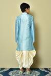 Shop_Petite Pomme_Blue Silk Straight Kurta And Dhoti Pant Set _at_Aza_Fashions